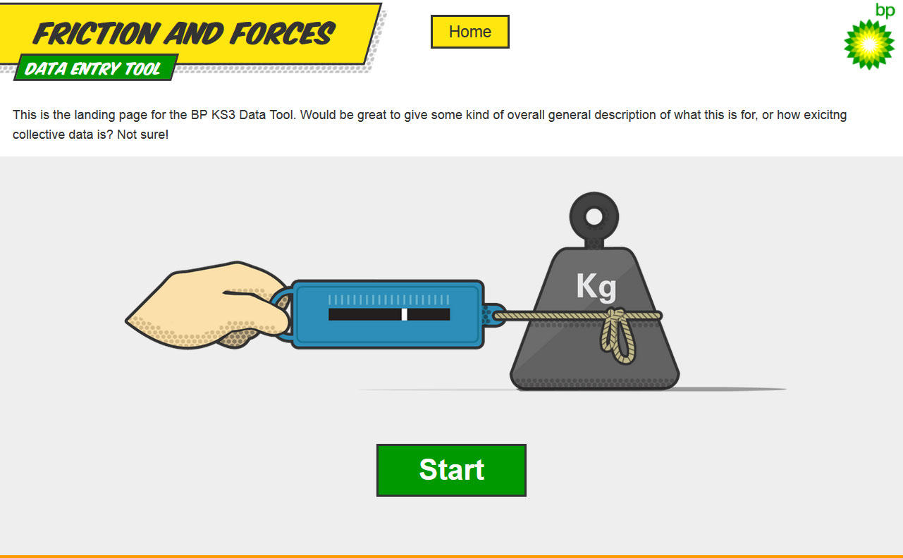 Friction and Forces start screen