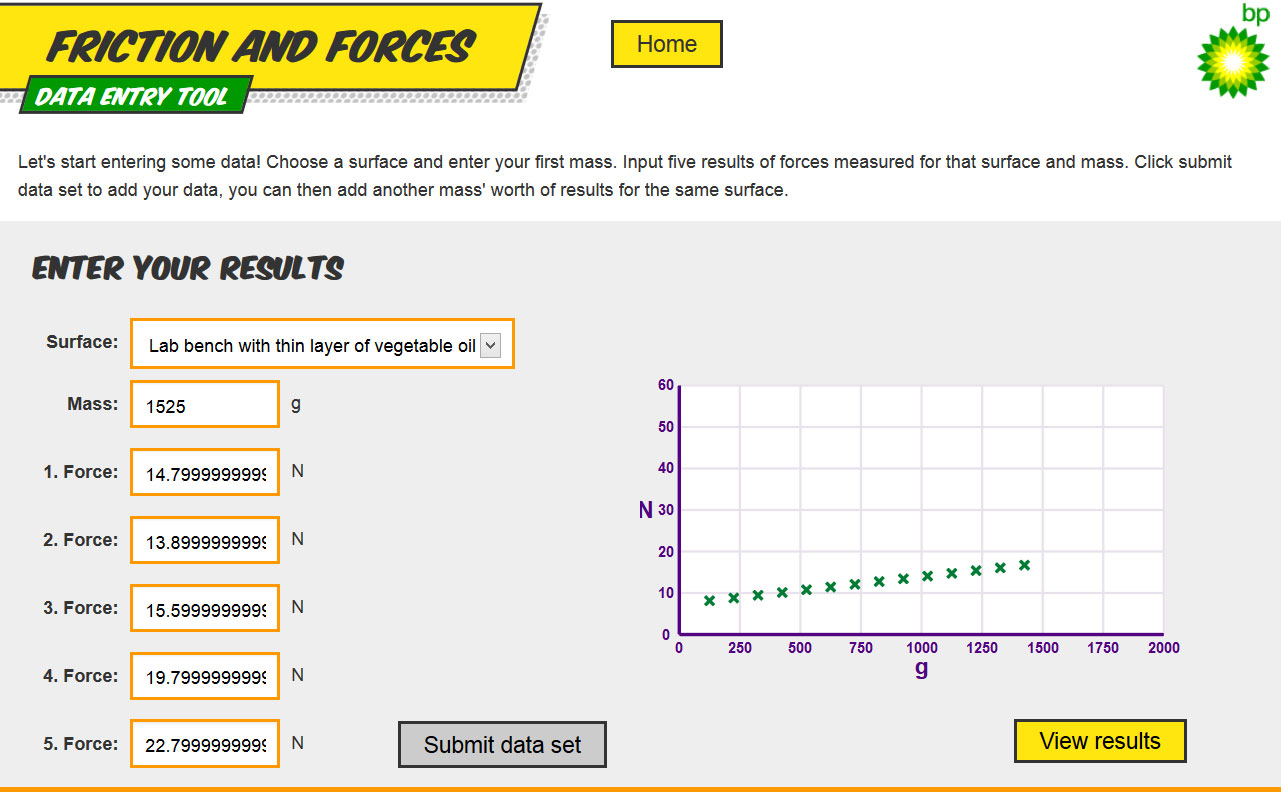 Friction and Forces one of the graphs